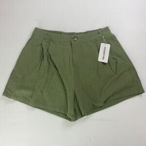 HoWon Greem Shorts Womens XXL Casual Wide Comfort High Rise Shorts